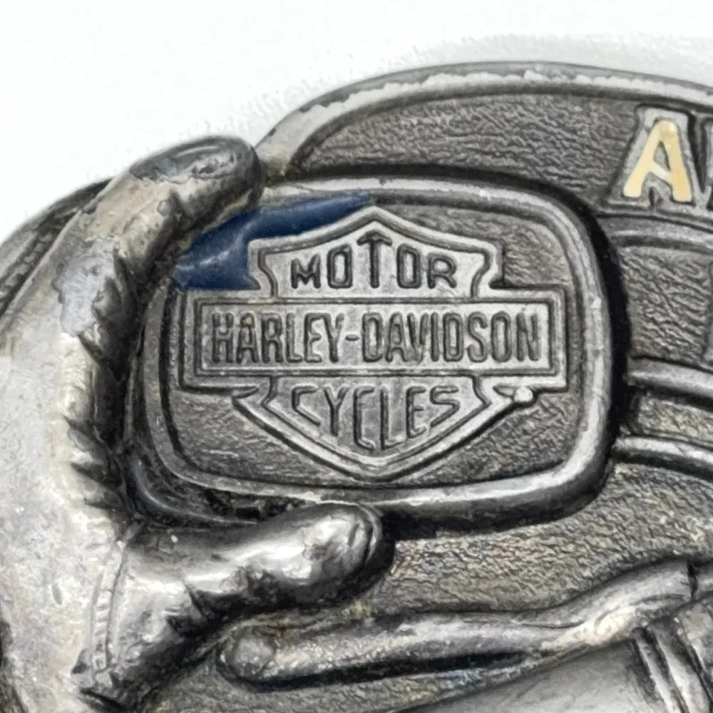 Vintage 1992 Harley-Davidson American Riding Belt Buckle Baron USA Made H 413
